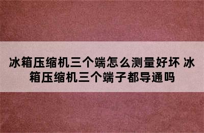 冰箱压缩机三个端怎么测量好坏 冰箱压缩机三个端子都导通吗